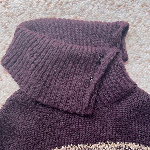 Free People Oversized Drop Shoulder 3/4 Sleeve Knit Cowl Neck Women’s Sweater - Picture 4 of 6